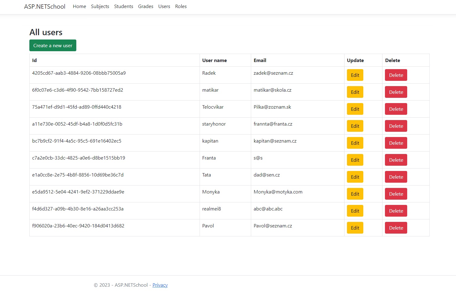 asp.net mvc project
